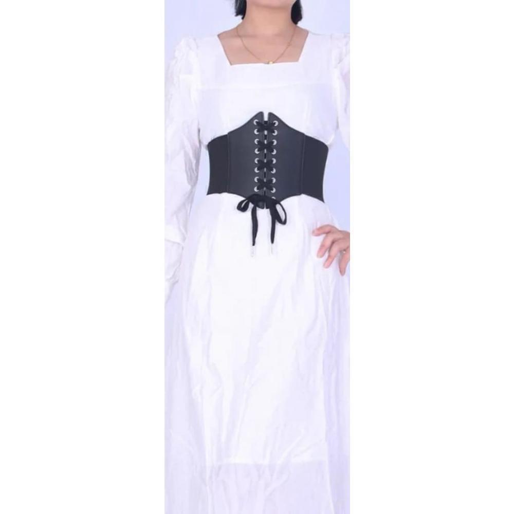 Corset Style Waist Belt In Light Brown - Picture 4 of 7